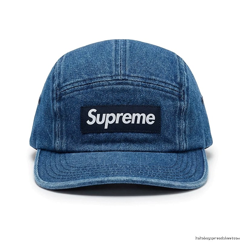 Supreme denim-style blue hat