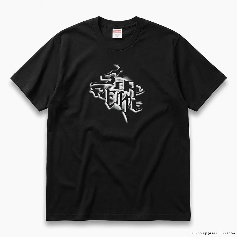 Supreme Flame Wind Black T - Shirt