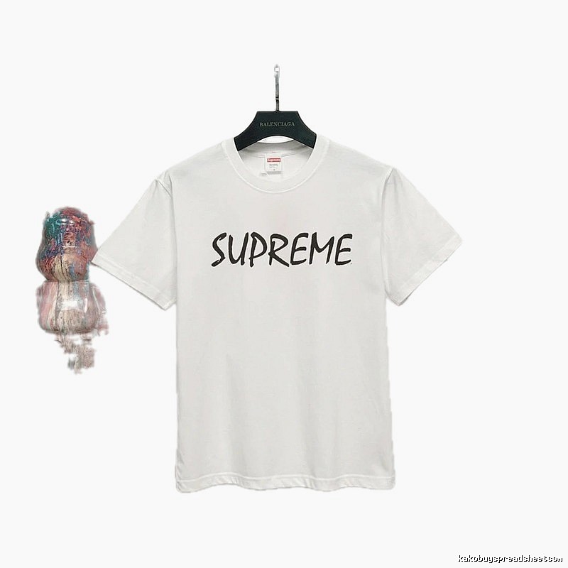Supreme Hand-drawn Print Street Style White T-Shirt