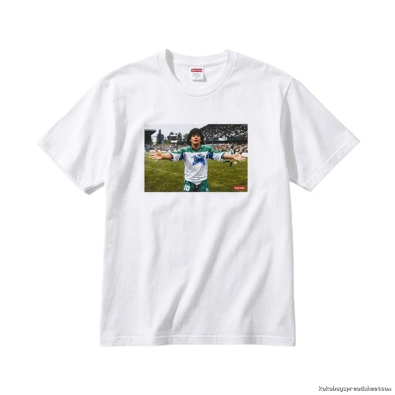 Supreme Maradona-style white T-shirt