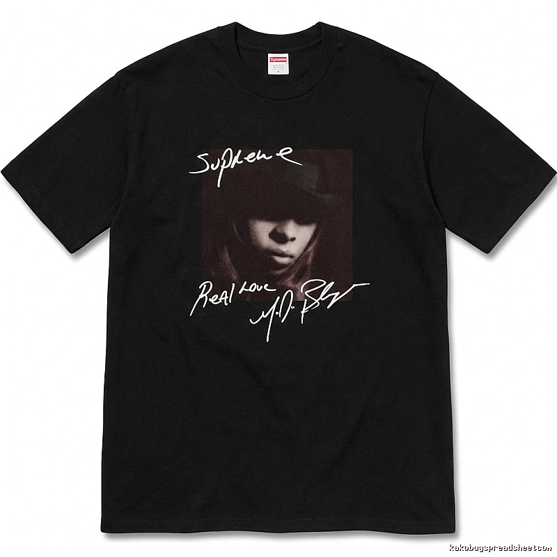 Supreme Real Love Style Black T-shirt