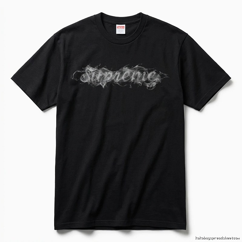 Supreme Smoke Style Black T-shirt
