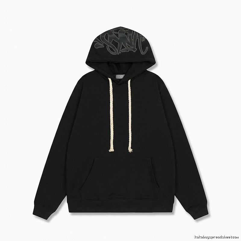 SynaWorld graffiti-style black hoodie