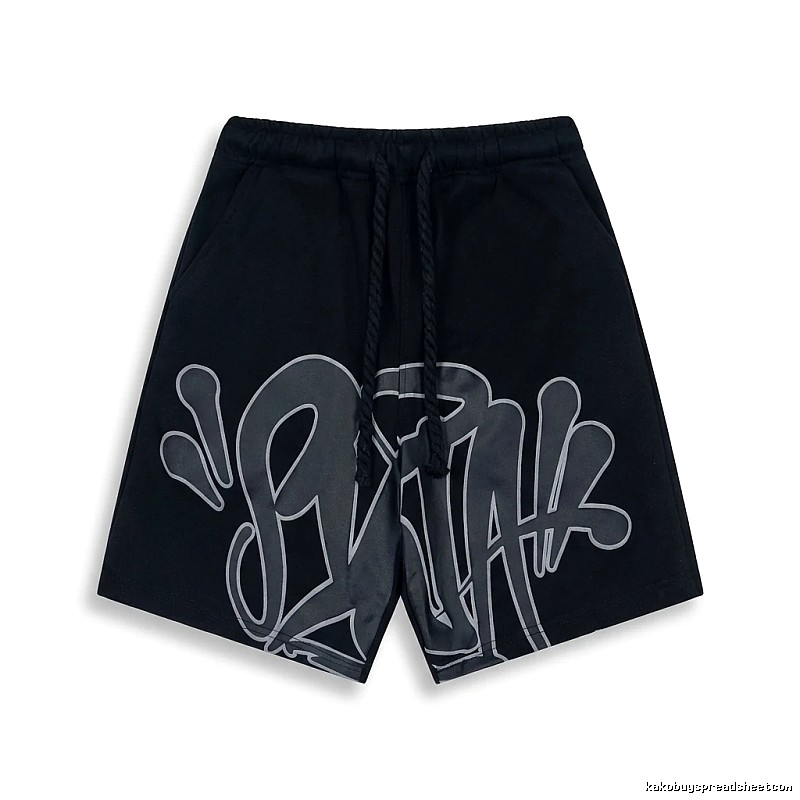SynaWorld Graffiti-style Black Shorts