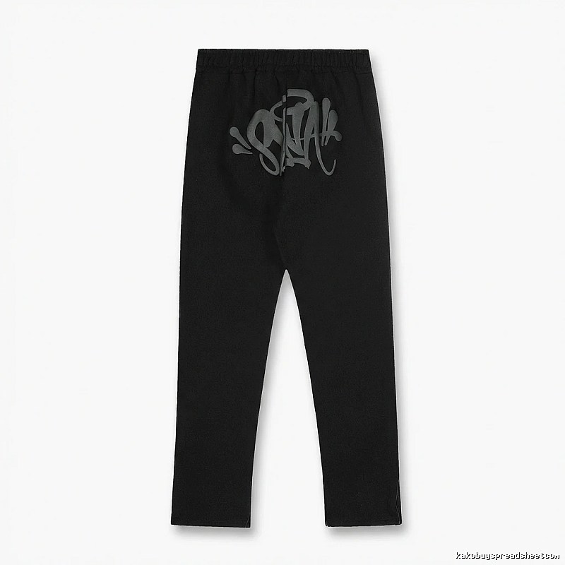 SynaWorld Graffiti-style Black Trousers