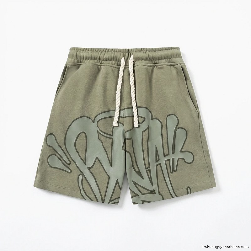 SynaWorld Graffiti-style Shorts (Military Green)