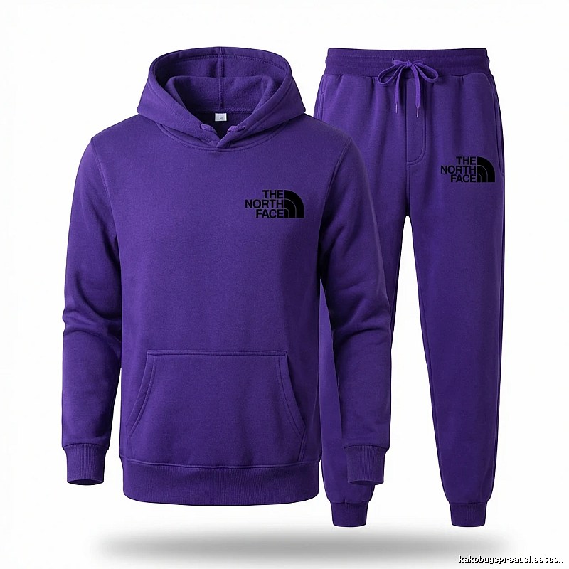 The classic purple sweatshirt suit of The North Face