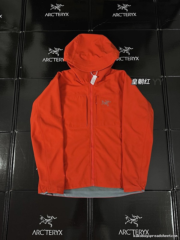 The imperial red of the Arc'teryx Alpha SV jacket