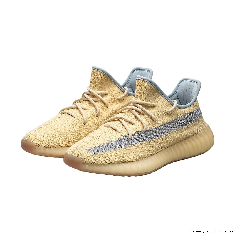 The minimalist style light yellow shoes of Yeezy 350 v2