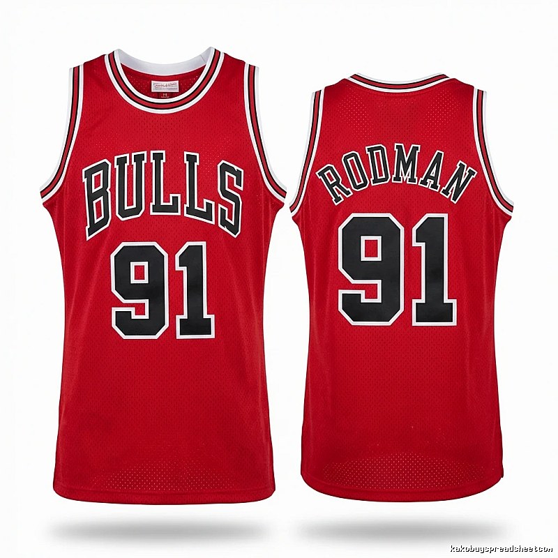 The red jersey of Dennis Rodman of the Michael Jordan.