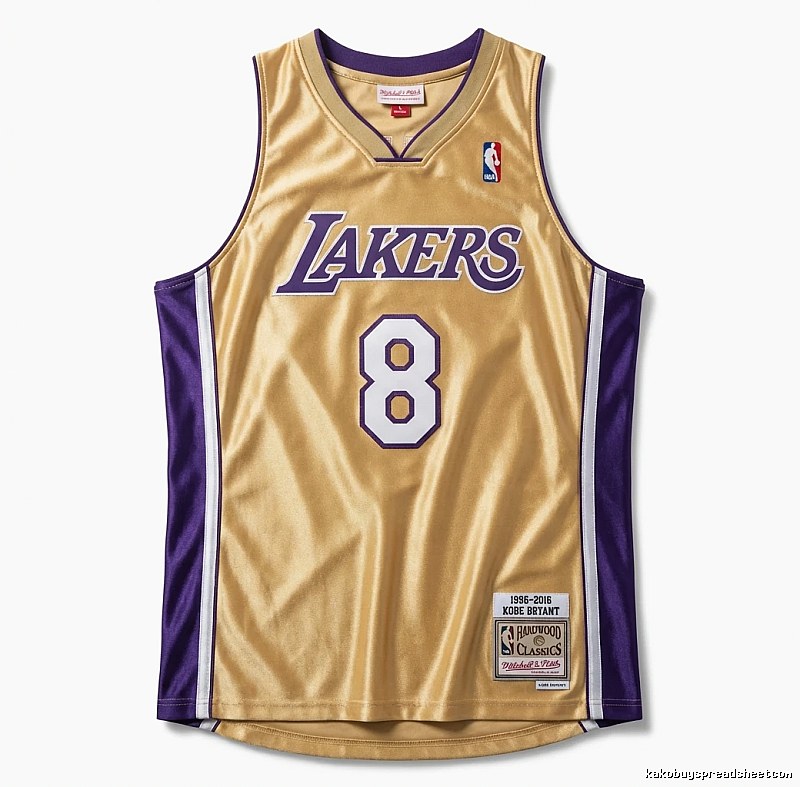 The retro gold and purple jersey of the Kobe Lakers.