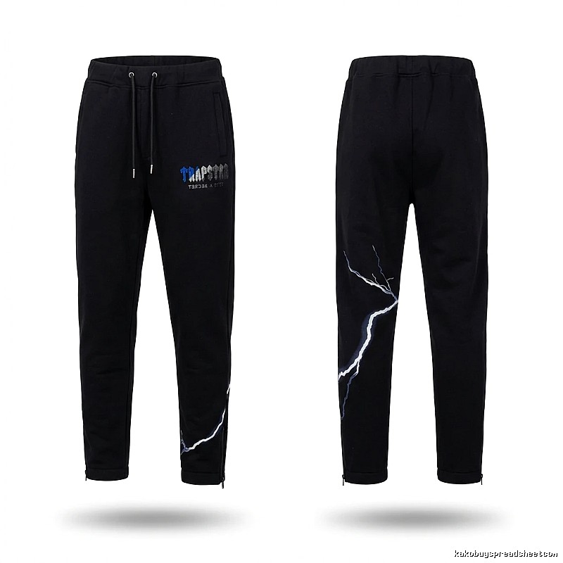 Trapstar Lightning Trendy Cool Black Sweatpants