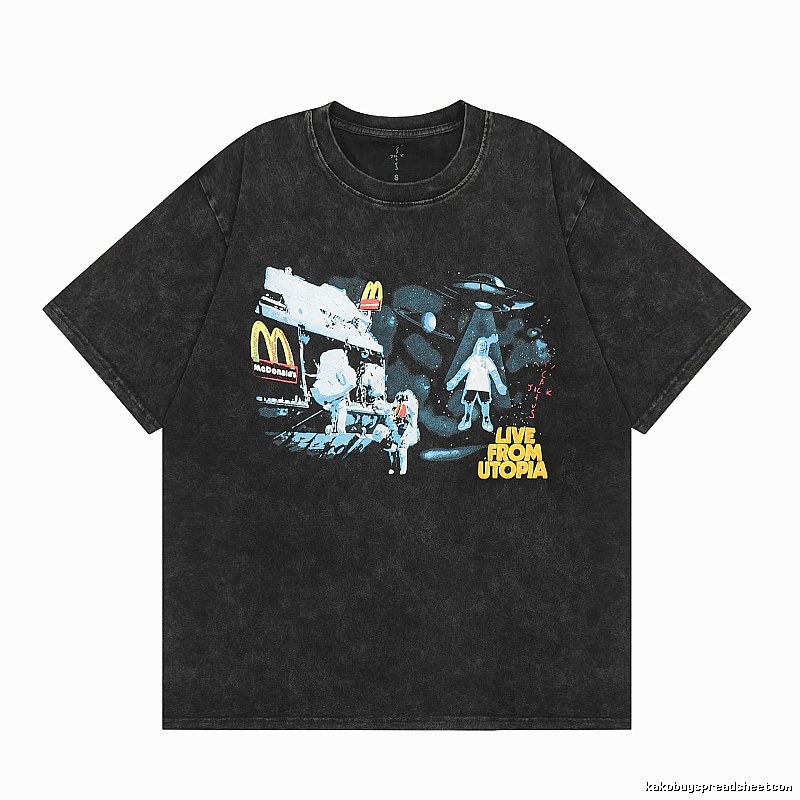 Travis Scott Premium Style Graphic T-shirt Brown Travis Scott for Resort Outfits