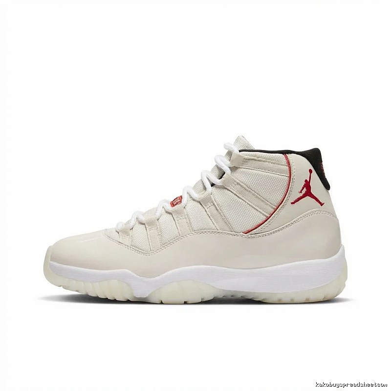 Trendy White and Red Air Jordan 11 Sneakers