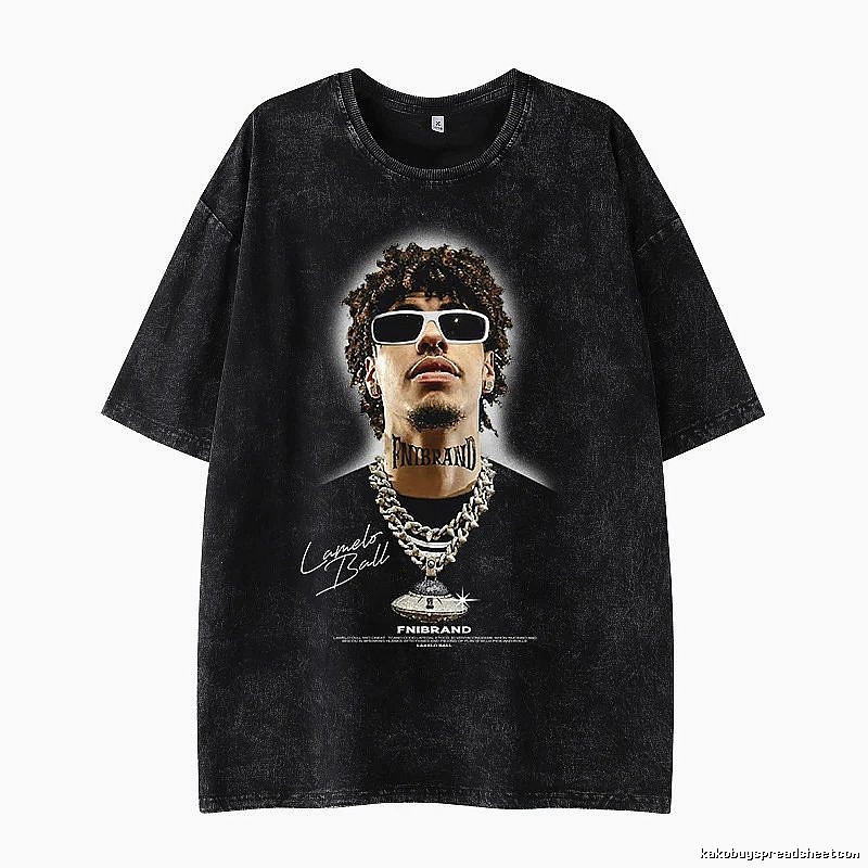 Tupac Daily Portrait graphic T-shirt Black Tupac Collage for City Outfits