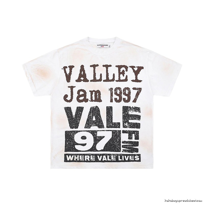 Valley 1997 Series Vintage Distressed Dirty Dyed White T-Shirt