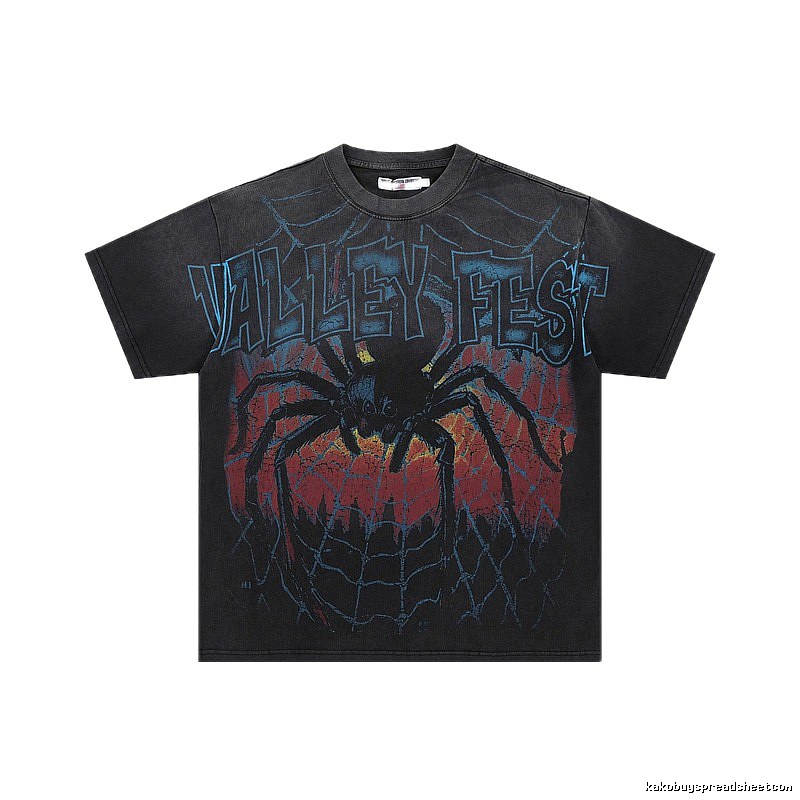 Valley Fest Spider Vintage Distressed Black T-Shirt