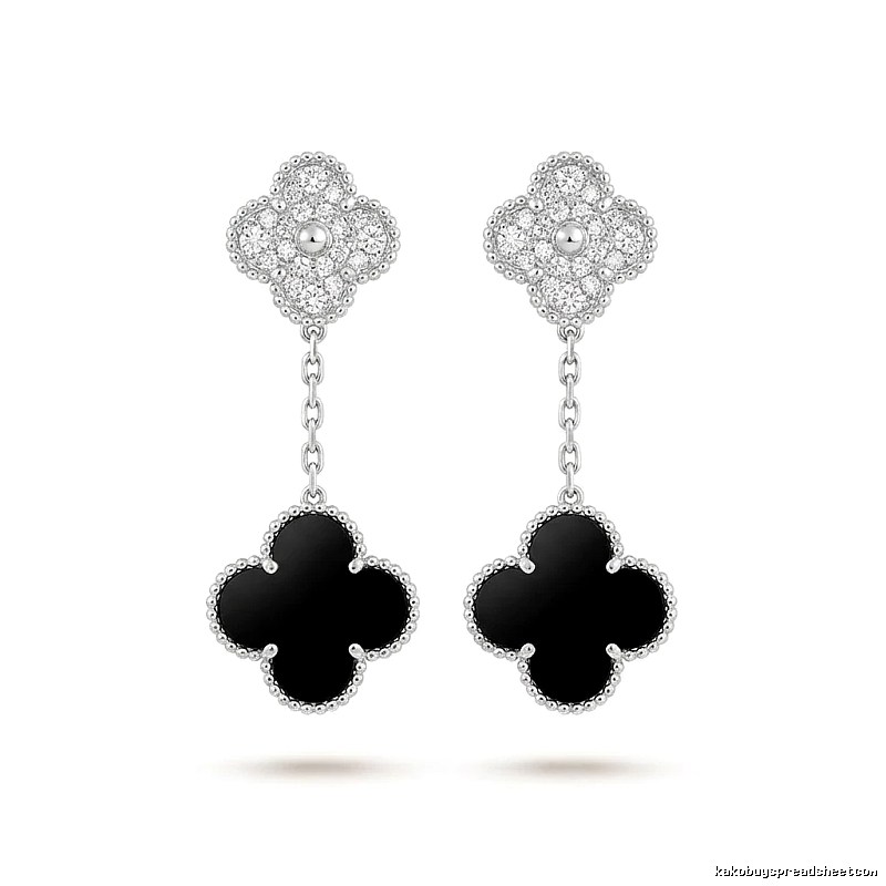 Van Cleef & Arpels Alhambra Black Onyx Earrings