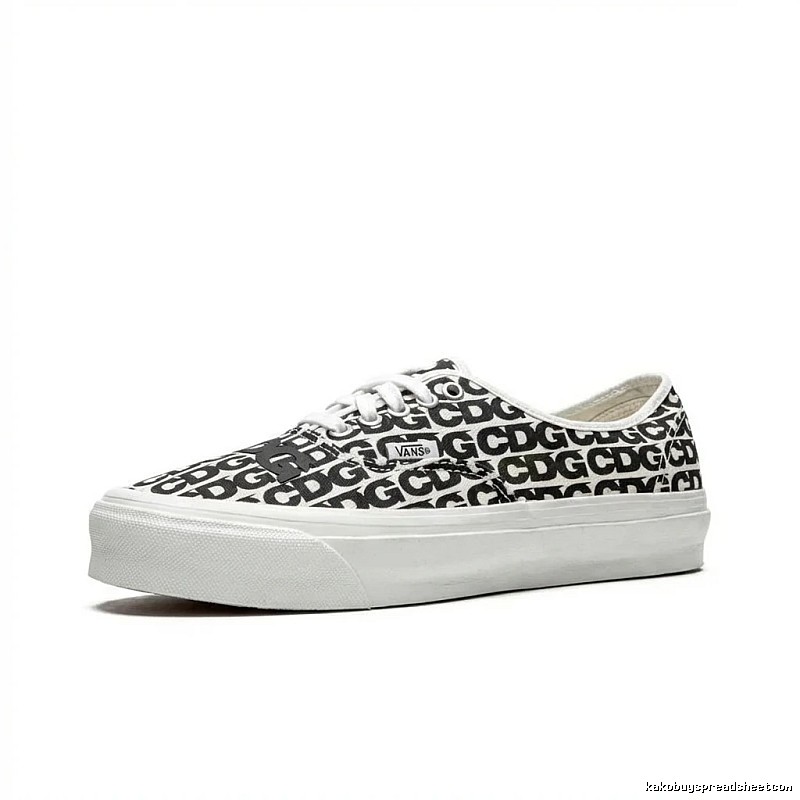 Vans CDG Printed Black and White Canvas Shoes