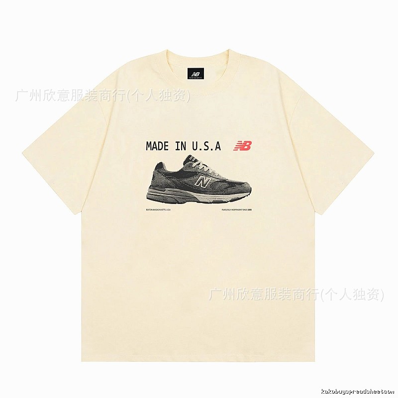 Vintage-style Beige T-Shirt with New Balance Sneaker Print