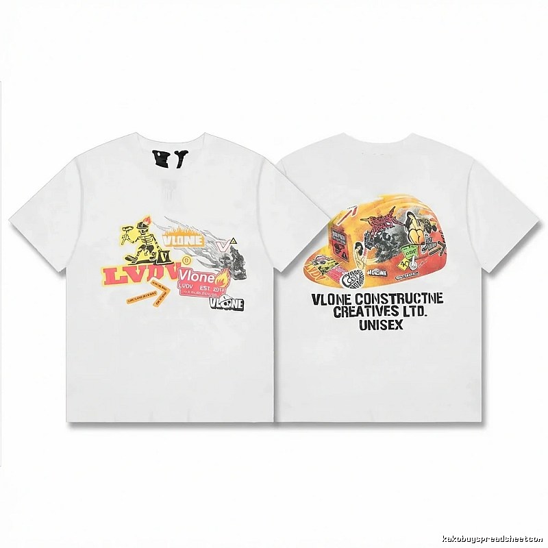 Vlone printed trendy white T-shirt