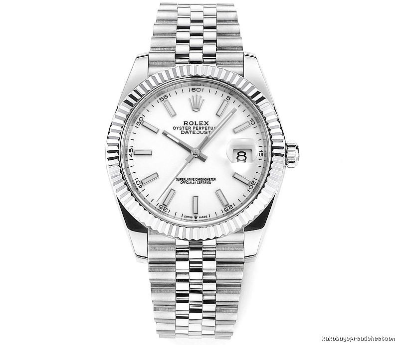 White Baton Dial Datejust Automatic Watch - Rolex Layering Edit