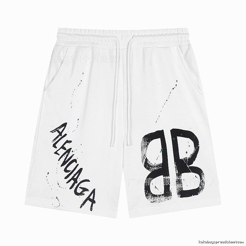 White shorts with Balenciaga graffiti style