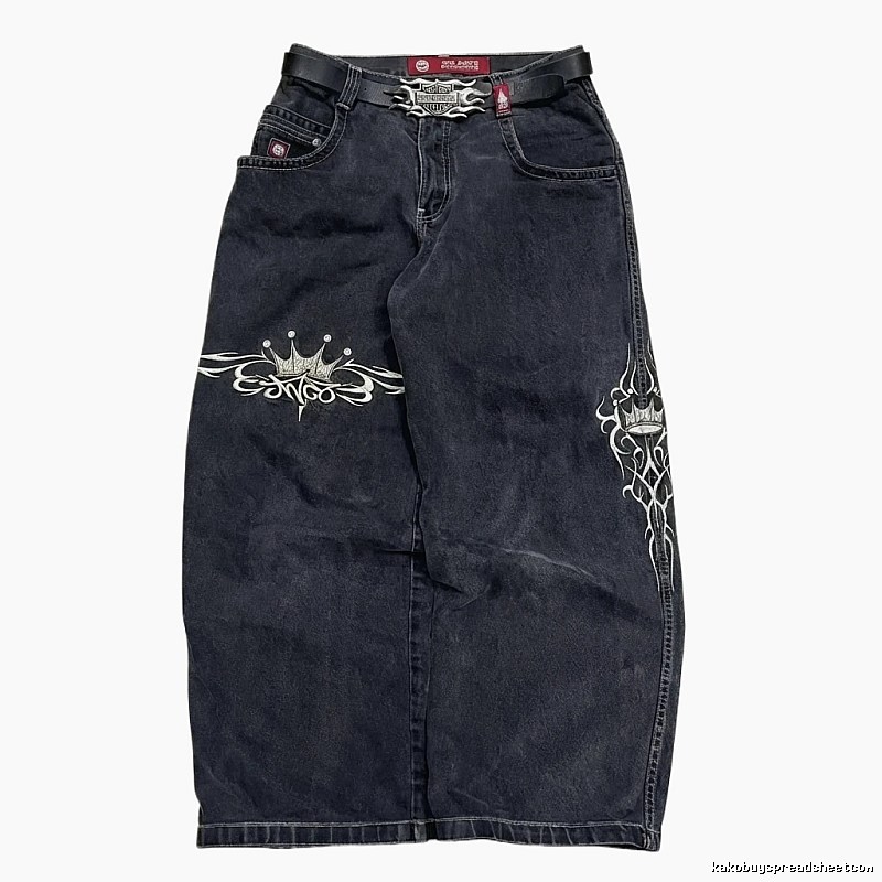 Y2K Crown Black Denim