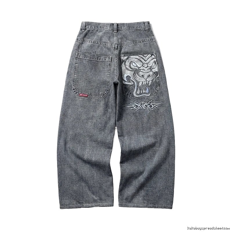 Y2K style blue jeans