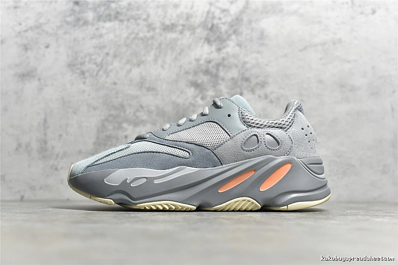 Yeezy Gray and Orange Chunky Runners Defined by Sock-Like Collar